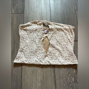 Tiger Mist Lace Open Front Corset Style Top Medium